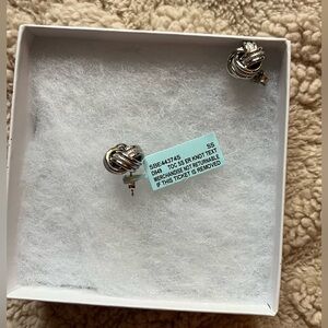 NWT Belk 925 Sterling Silver Twist Knot Stud Earrings W/ Box